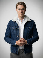 The Farleigh Lined Denim Jacket in Blue
