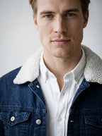 The Farleigh Lined Denim Jacket in Blue