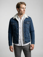 The Farleigh Lined Denim Jacket in Blue