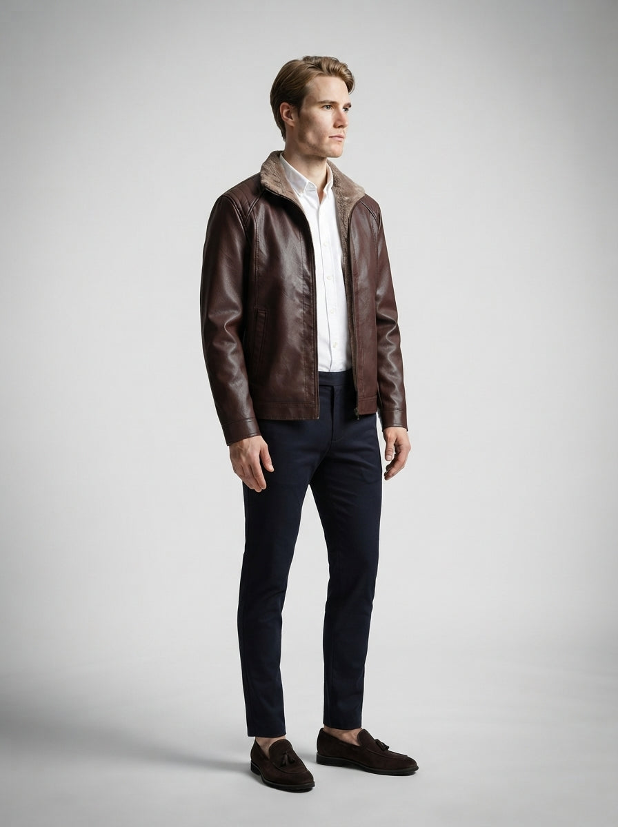 The Ellingham Pile Collar Jacket in Brown