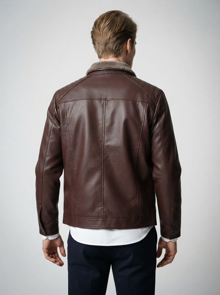 The Ellingham Pile Collar Jacket in Brown