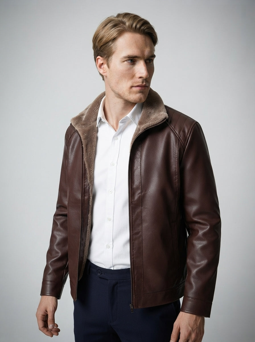 The Ellingham Pile Collar Jacket in Brown