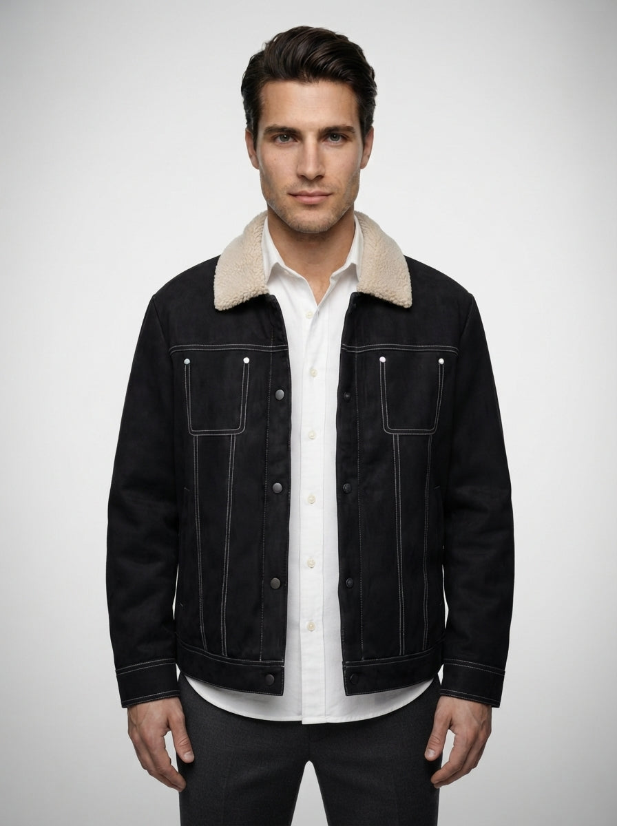 The Berwick Lined Trucker in Black