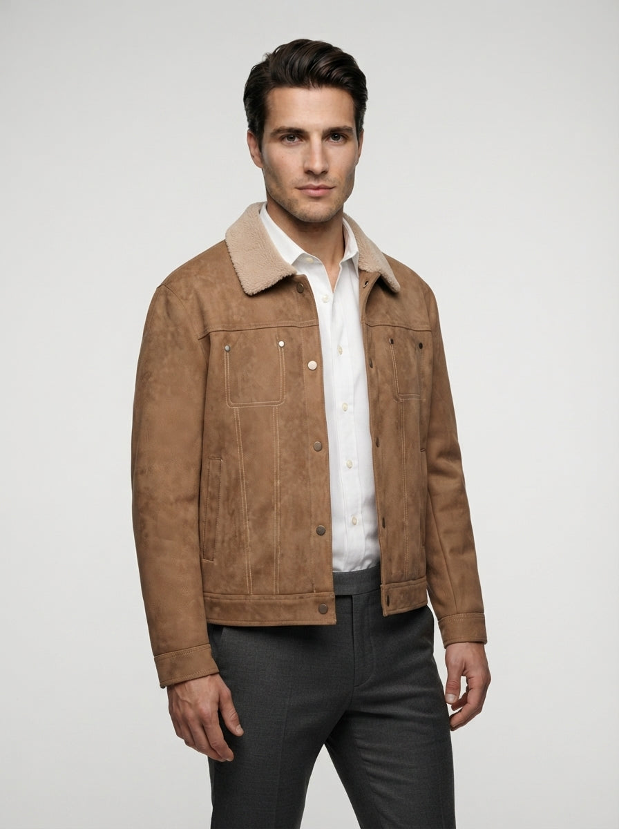 The Berwick Lined Trucker in Tan
