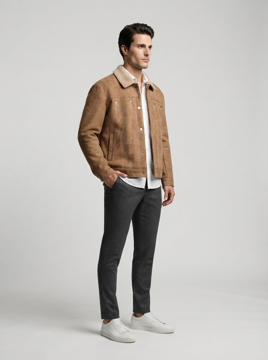 The Berwick Lined Trucker in Tan