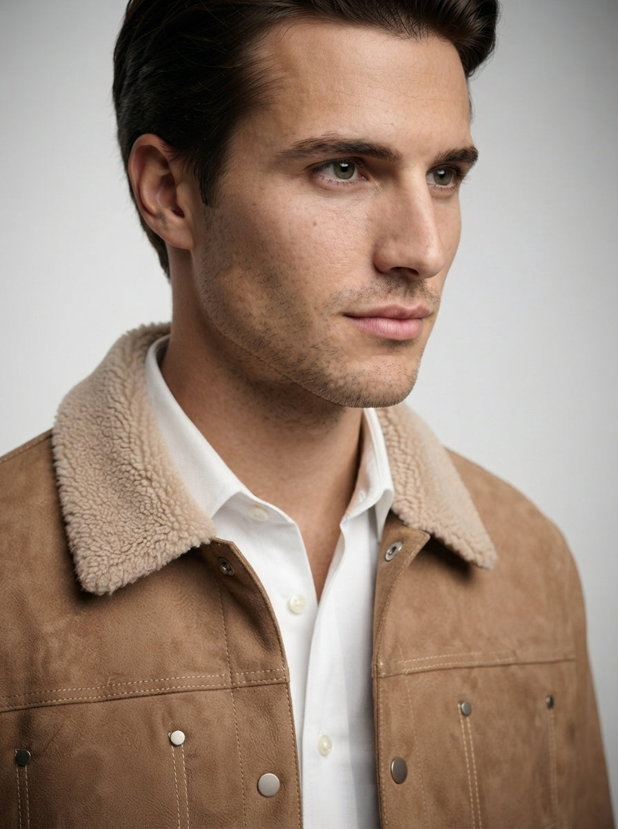 The Berwick Lined Trucker in Tan