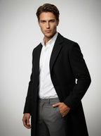 The Corbridge Long Overcoat in Black