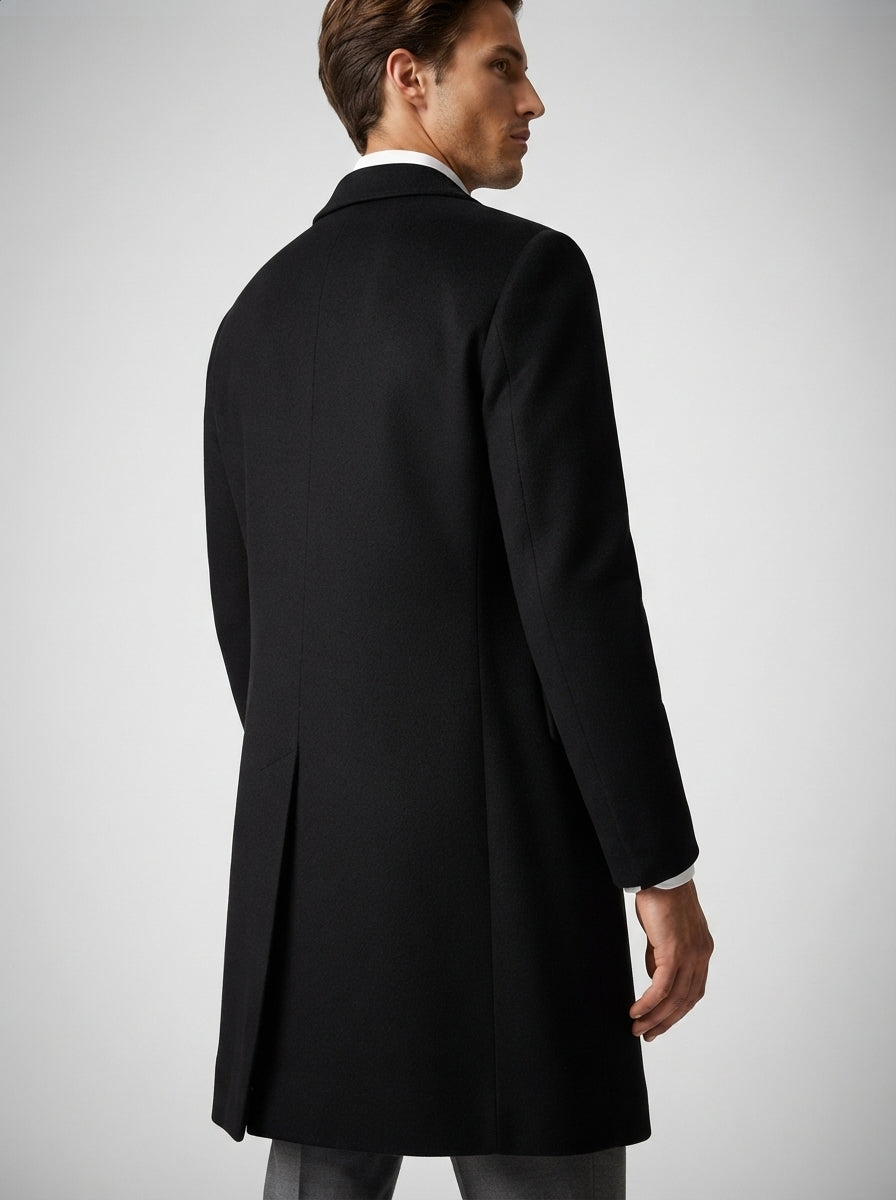 The Corbridge Long Overcoat in Black