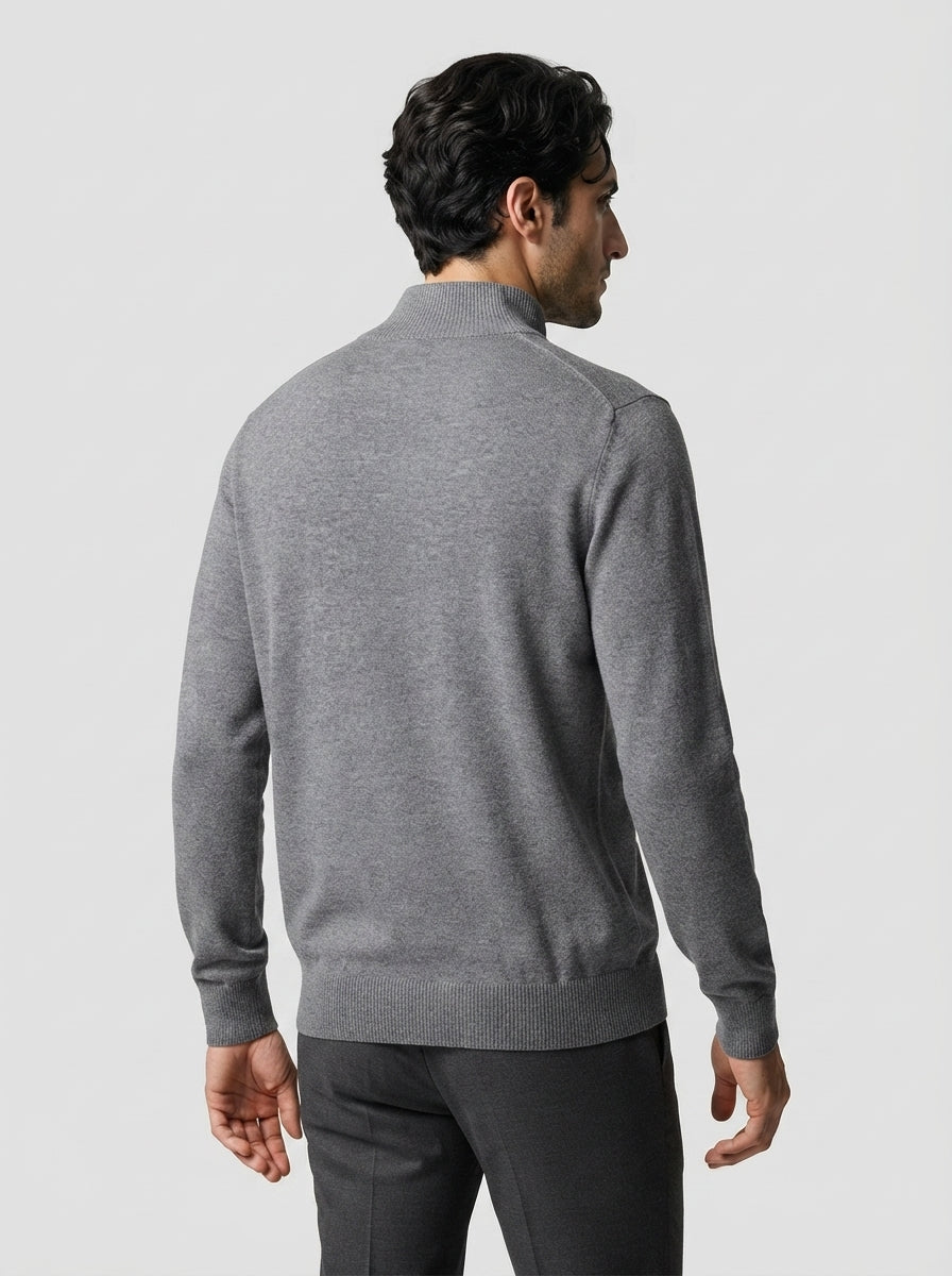 The Ferndale Mock Neck Zip in Gray