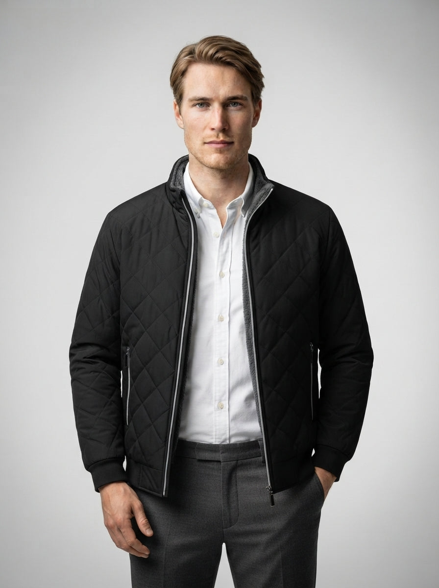 The Ellingham Diamond Quilt in Black