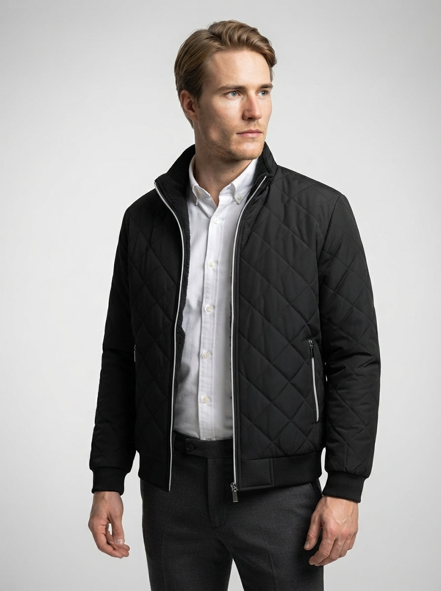 The Ellingham Diamond Quilt in Black