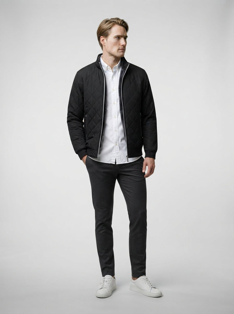 The Ellingham Diamond Quilt in Black