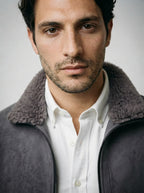 The Ludlow Plush Collar Jacket in Gray
