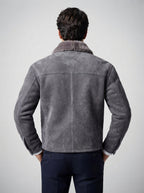 The Ludlow Plush Collar Jacket in Gray