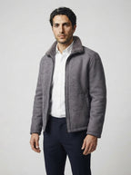 The Ludlow Plush Collar Jacket in Gray