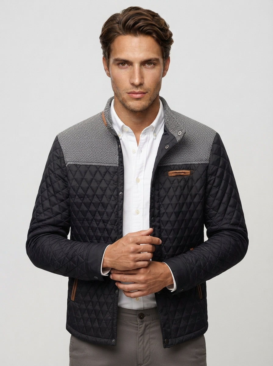 The Halstead Panel Quilt in Black