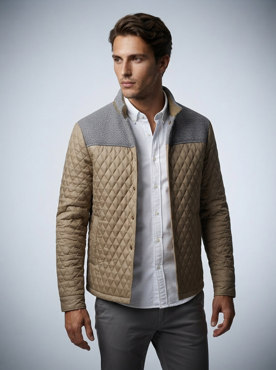 The Halstead Panel Quilt in Tan