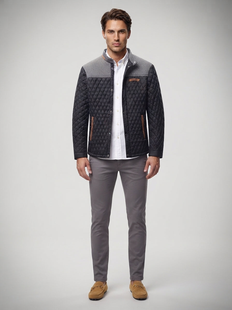 The Halstead Panel Quilt in Black