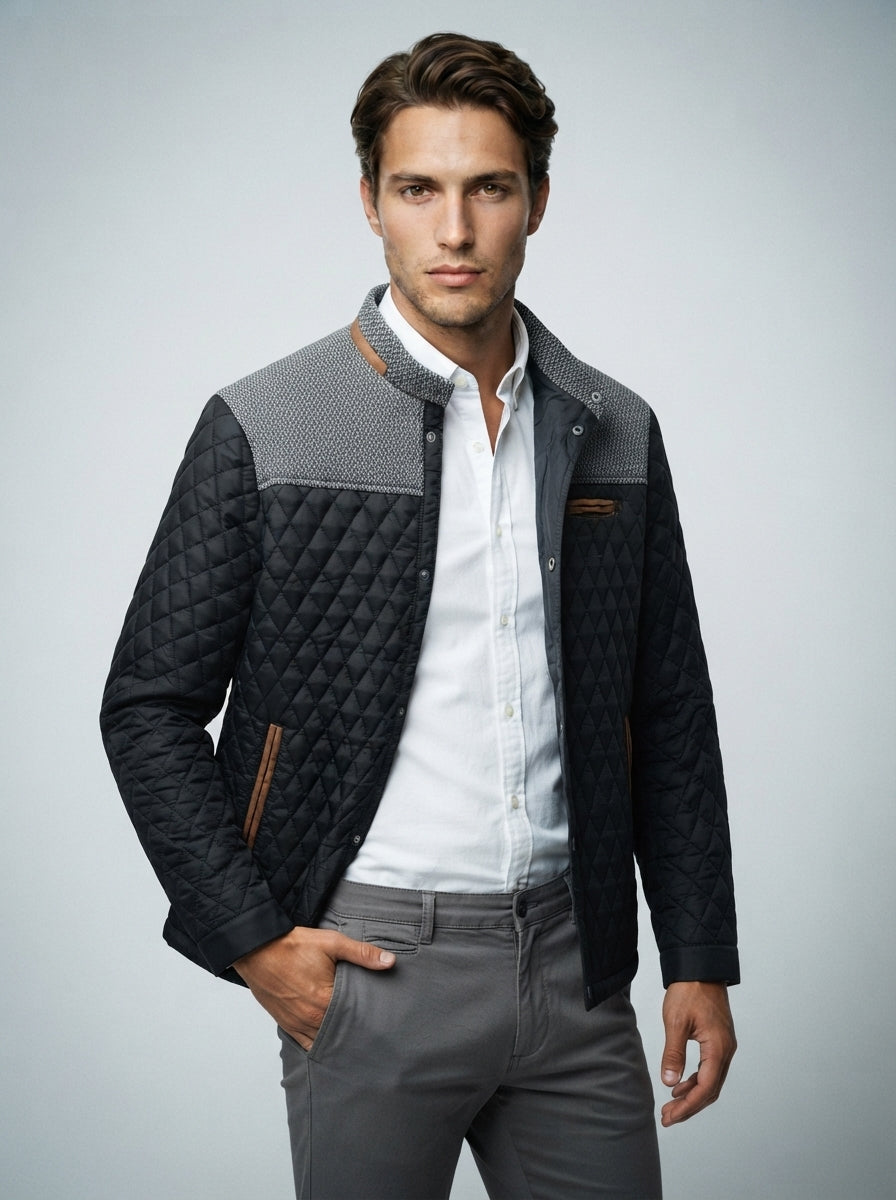 The Halstead Panel Quilt in Black