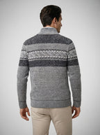 The Braemar Patterned Zip Knit in Gray