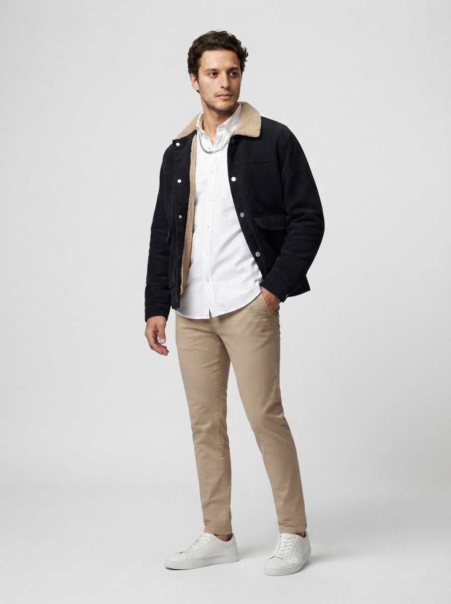 The Ellesmere Corduroy Trucker in Black