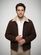 The Ellesmere Corduroy Trucker in Dark Brown