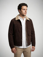 The Ellesmere Corduroy Trucker in Dark Brown