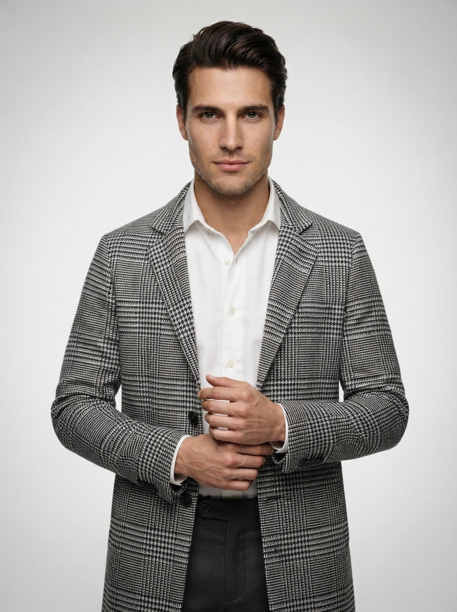 The Wistow Check Overcoat in Gray