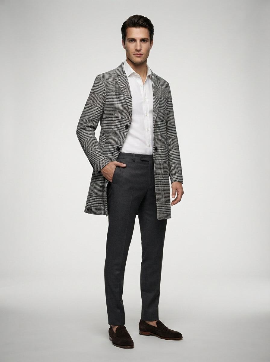 The Wistow Check Overcoat in Gray