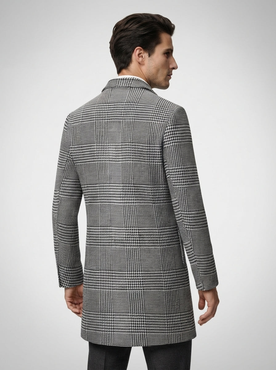 The Wistow Check Overcoat in Gray