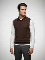 The Winsford Polo Vest in Brown