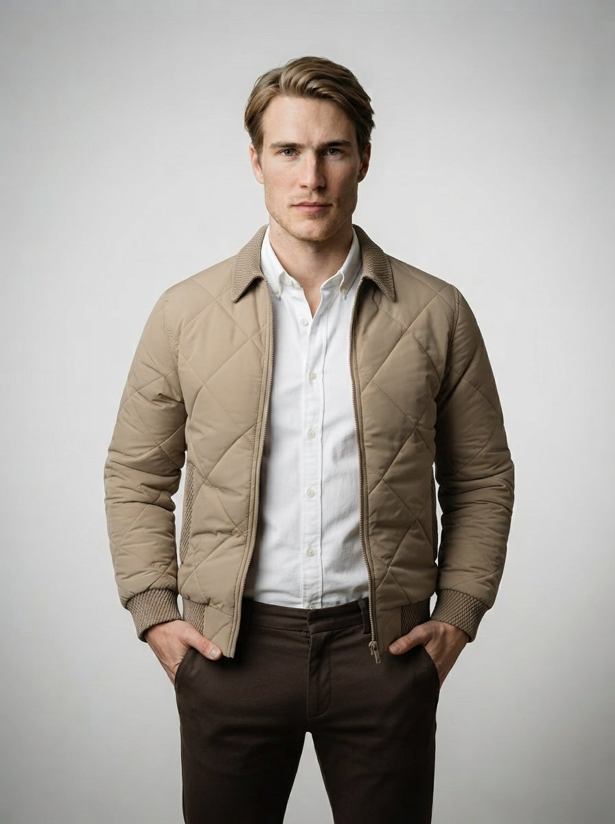 The Ravendale Quilted Blouson in Sand
