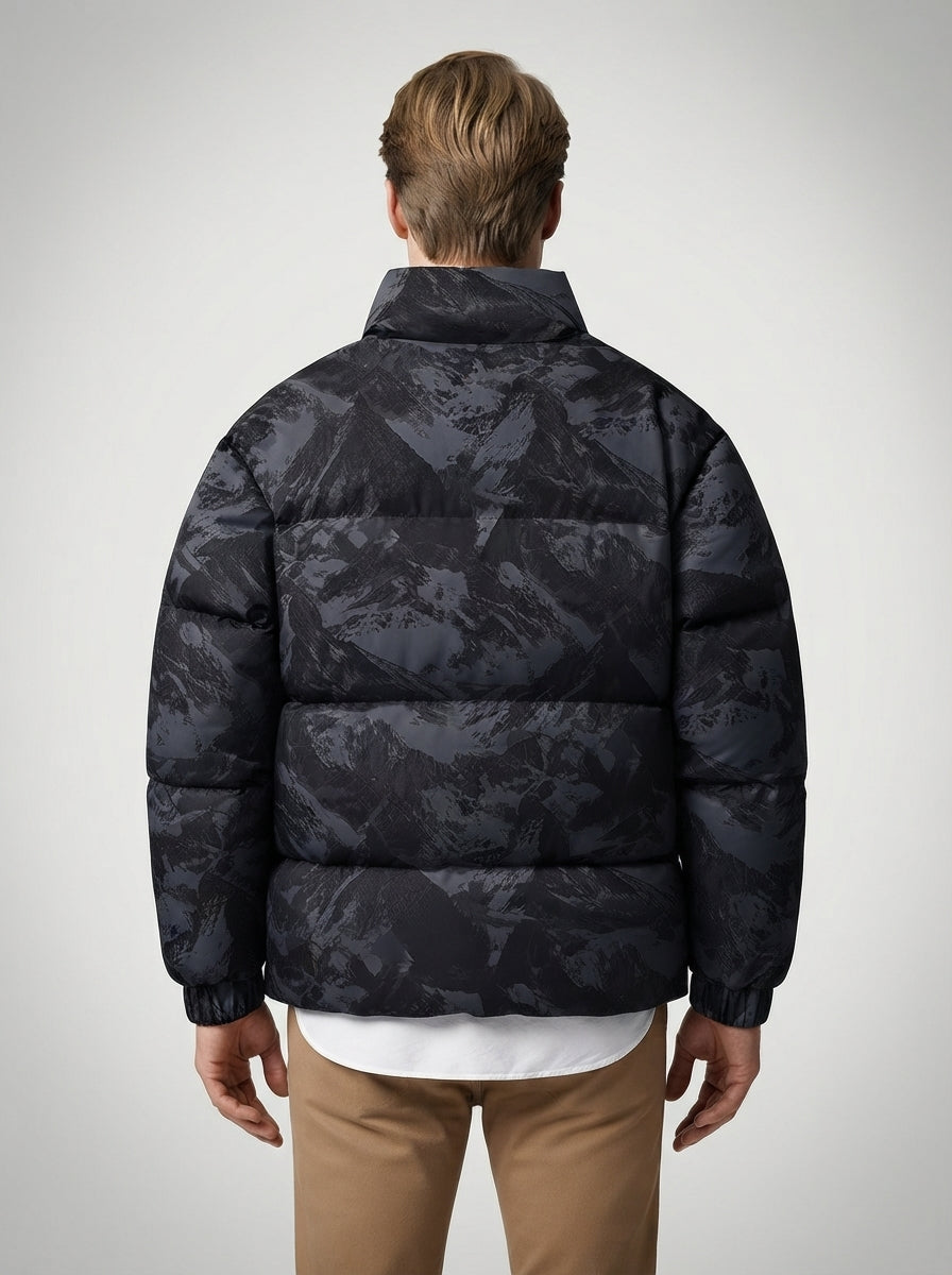 The Blakeney Printed Puffer in Black