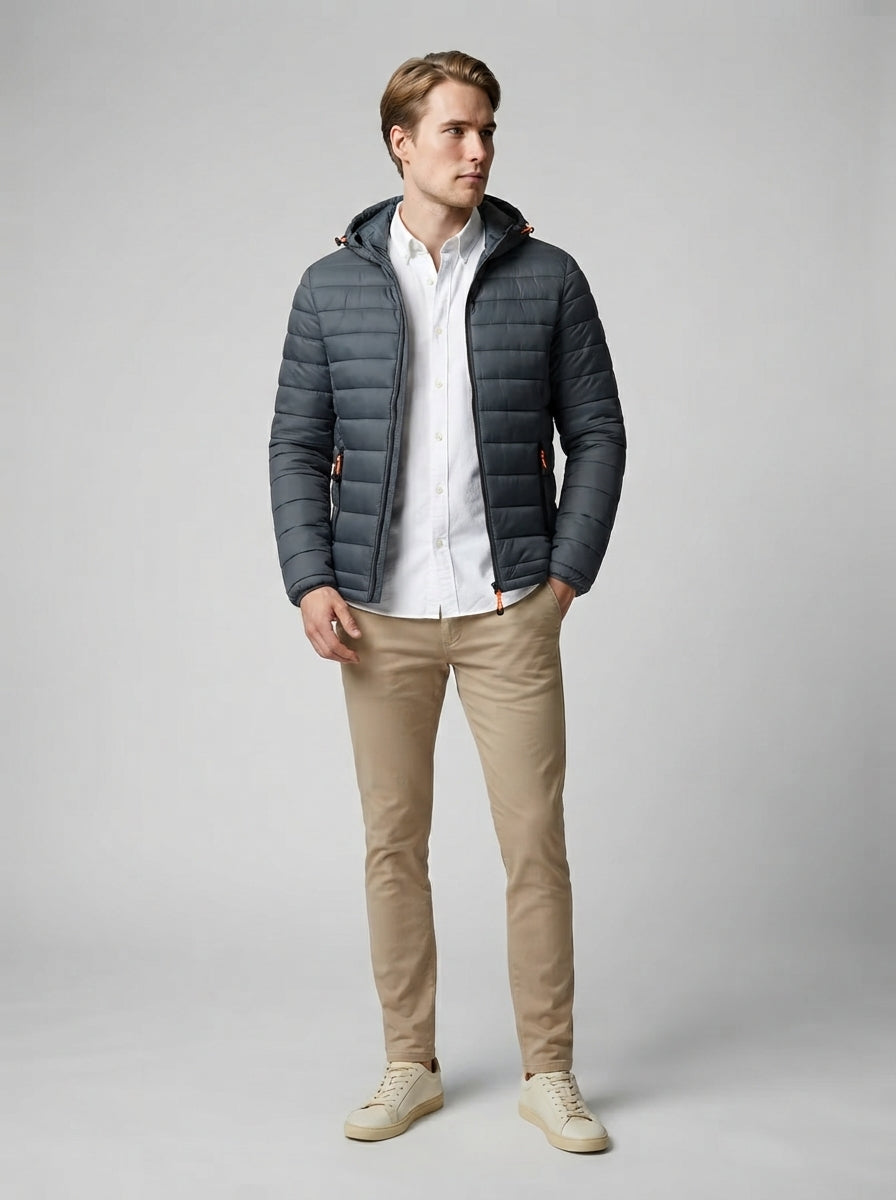 The Wexbury Quilted Hood in Charcoal