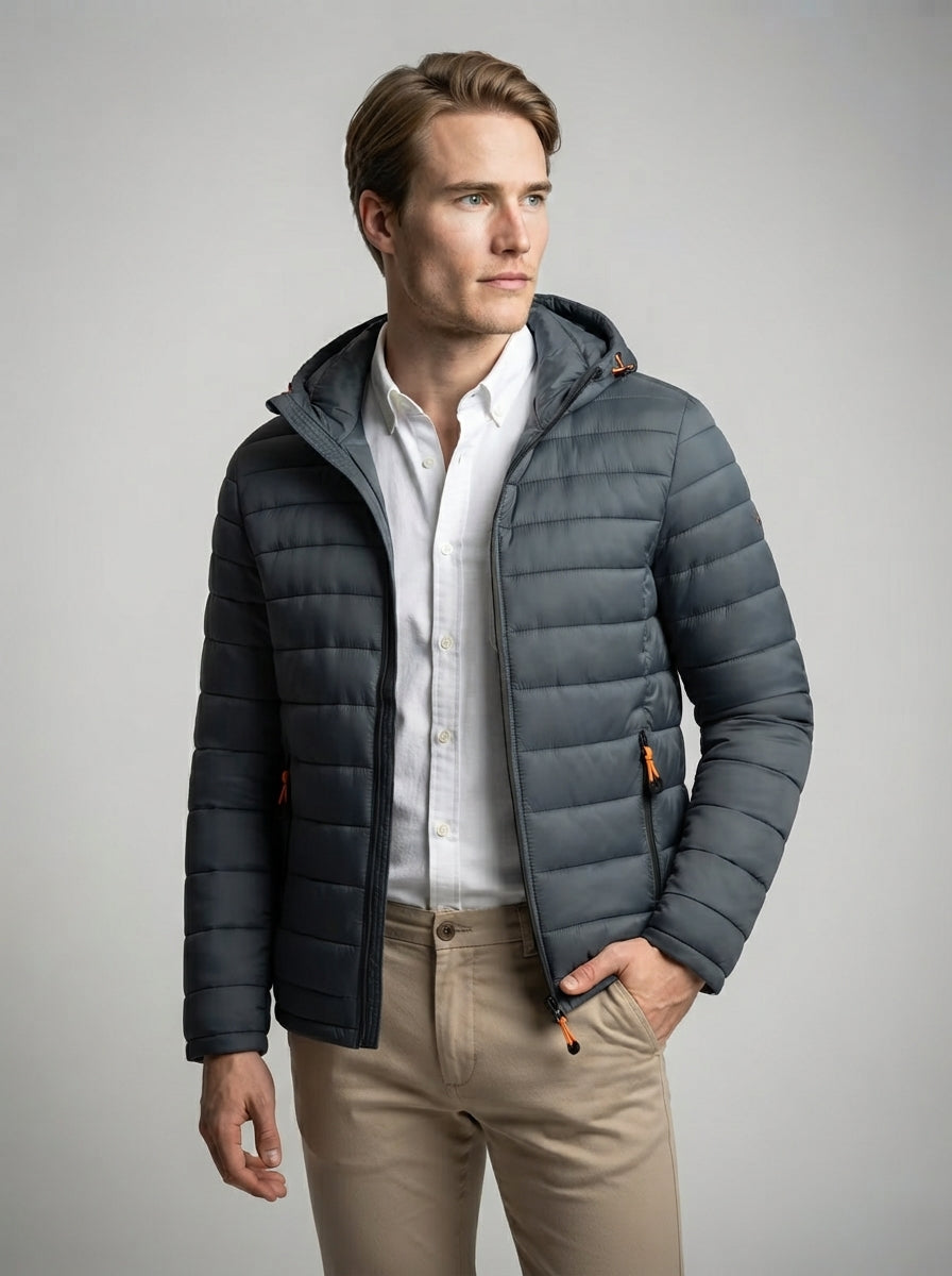 The Wexbury Quilted Hood in Charcoal
