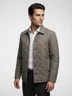 The Wraysbury Quilted Overshirt in Stone