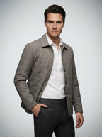 The Wraysbury Quilted Overshirt in Stone