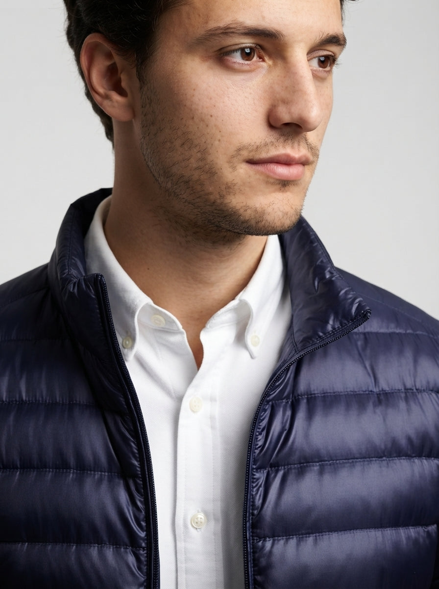 The Ashcombe Quilted Puffer in Navy