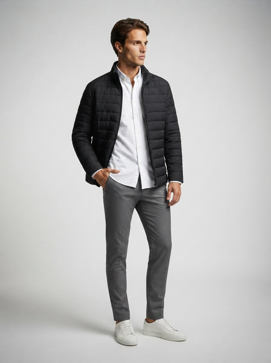 The Bramwell Quilted Zip in Black
