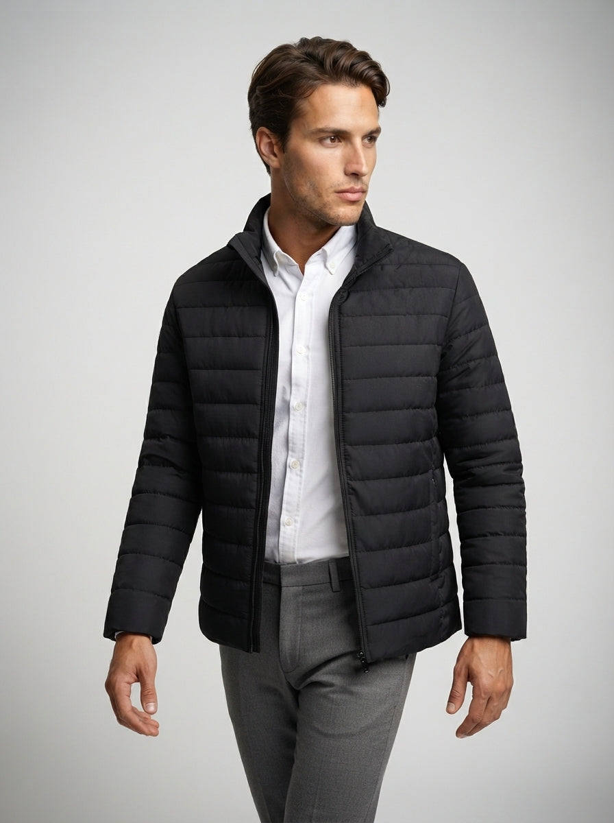 The Bramwell Quilted Zip in Black