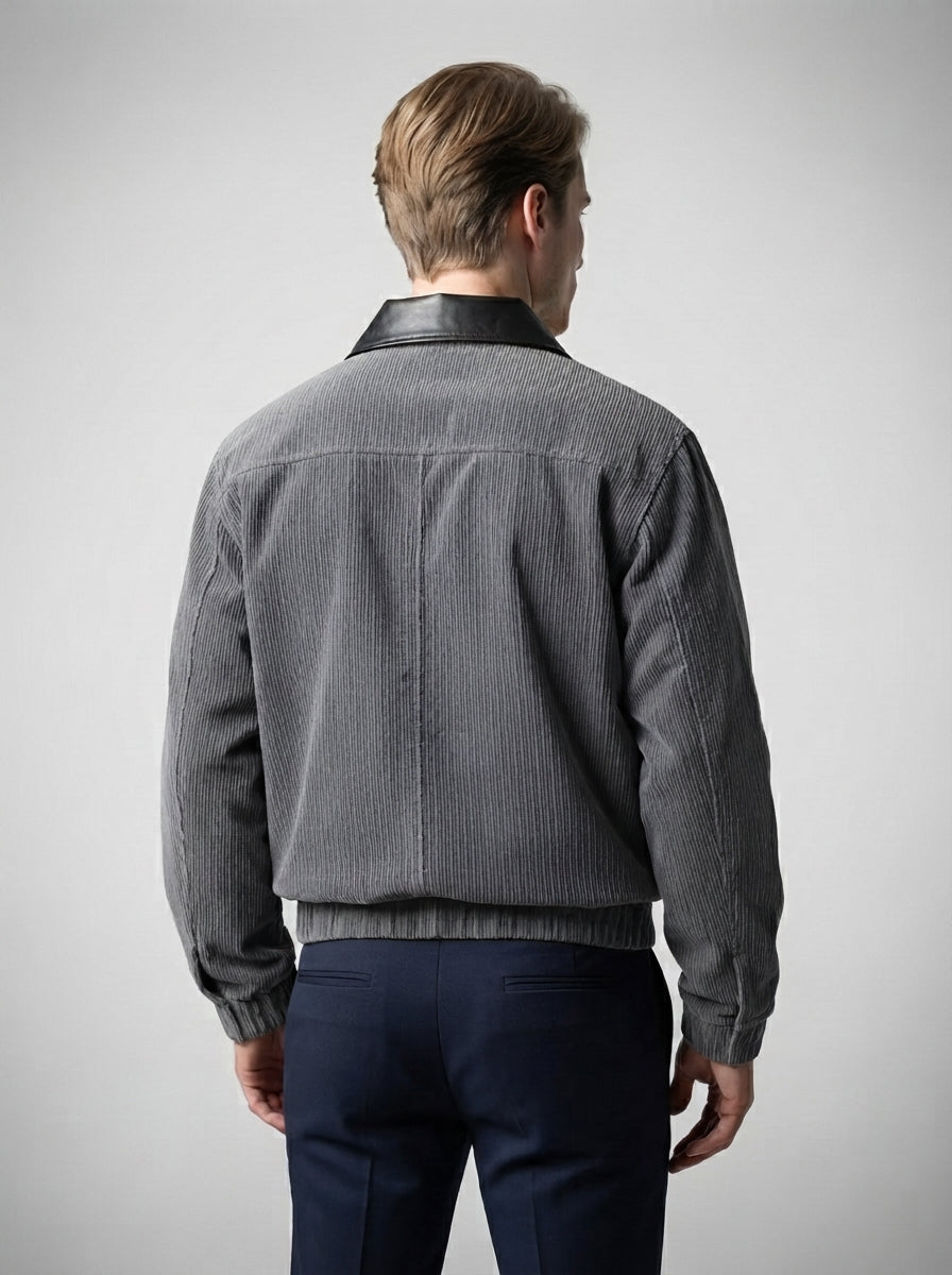 The Loxley Ribbed Blouson in Gray