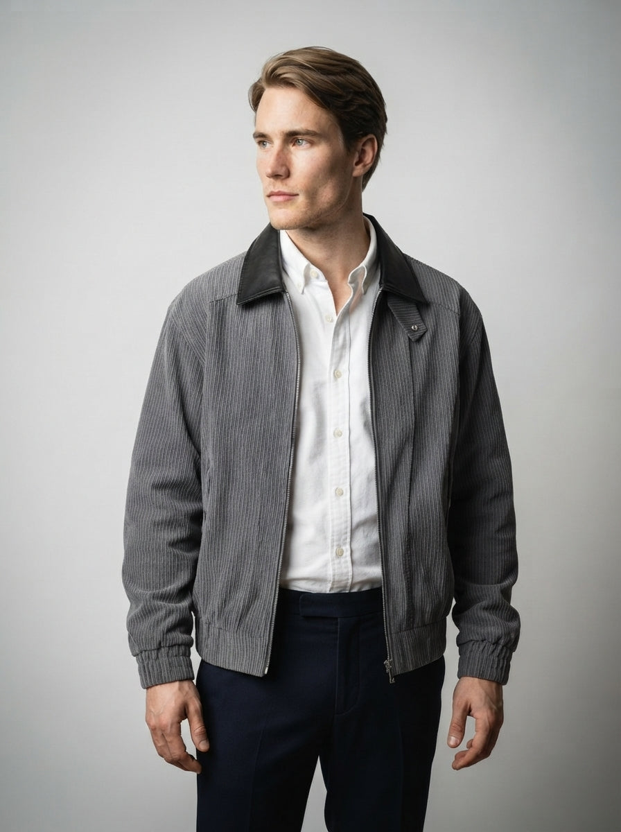 The Loxley Ribbed Blouson in Gray
