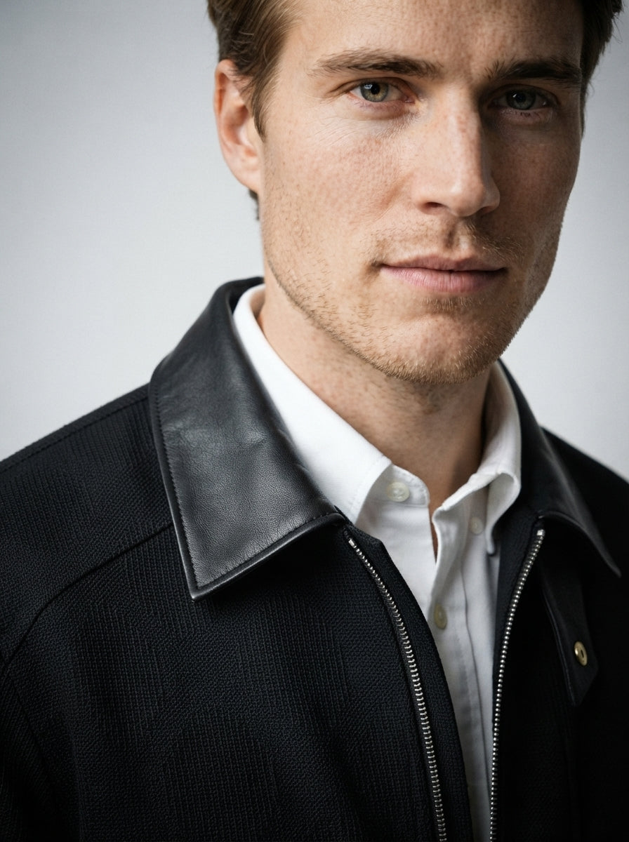 The Loxley Ribbed Blouson in Black