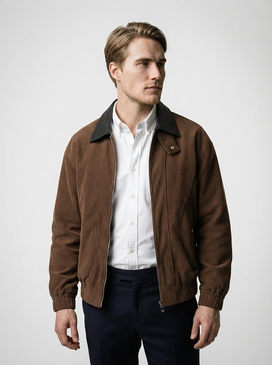 The Loxley Ribbed Blouson in Brown