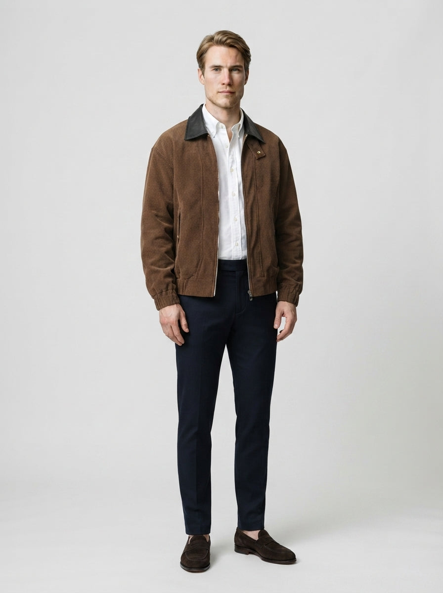 The Loxley Ribbed Blouson in Brown