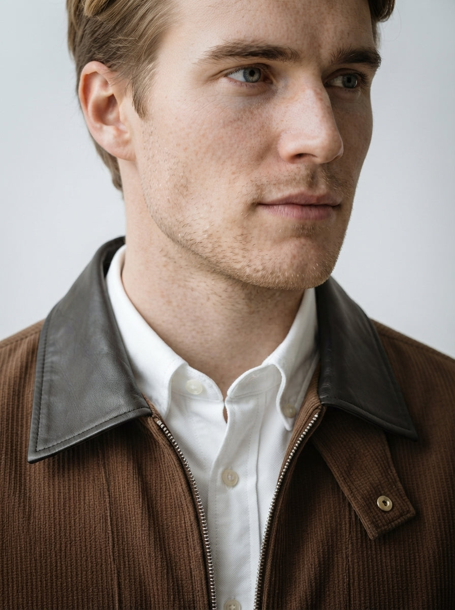The Loxley Ribbed Blouson in Brown