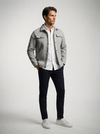 The Harmsworth Snap Overshirt in Light Grey