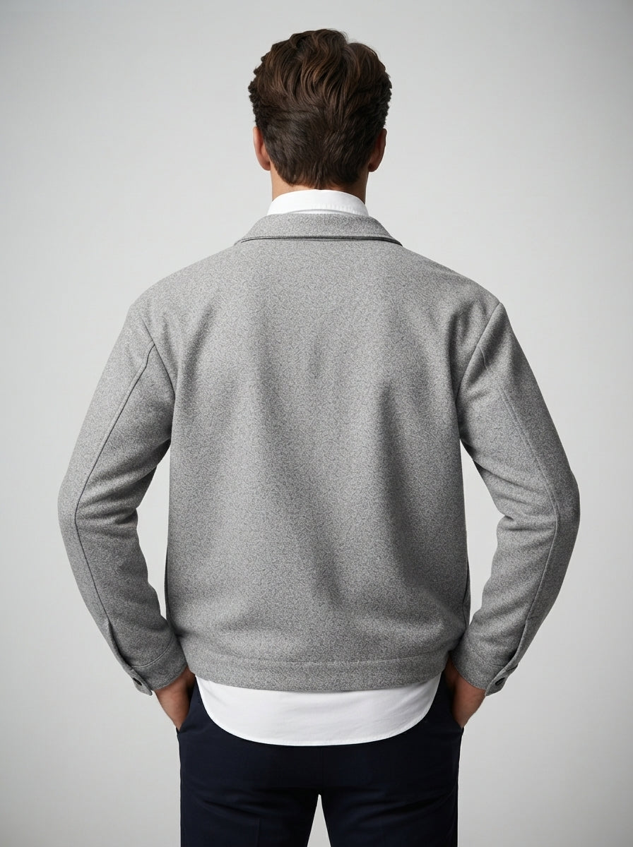 The Harmsworth Snap Overshirt in Light Grey