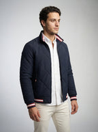 The Rothbury Striped Rib Quilt in Navy