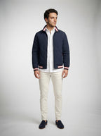 The Rothbury Striped Rib Quilt in Navy